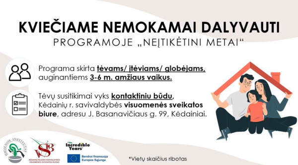 Kvietimas nemokamai dalyvauti programoje