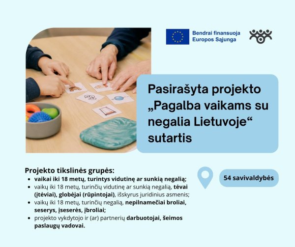 Plakatas su informacija apie projektą
